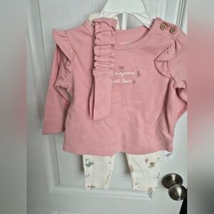 Carter's Pink Ruffle-Shoulder Long-Sleeve Top with Headband